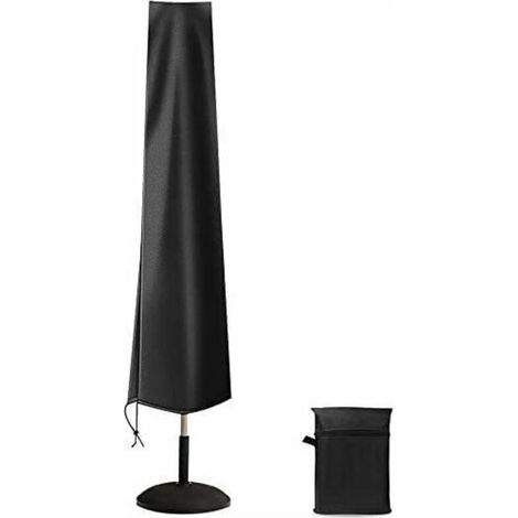 Housse de parapluie en polyester 420D avec protection UV et fermeture éclair de taille universelle, convenant aux parapluies verticaux et déportés. (1/4)