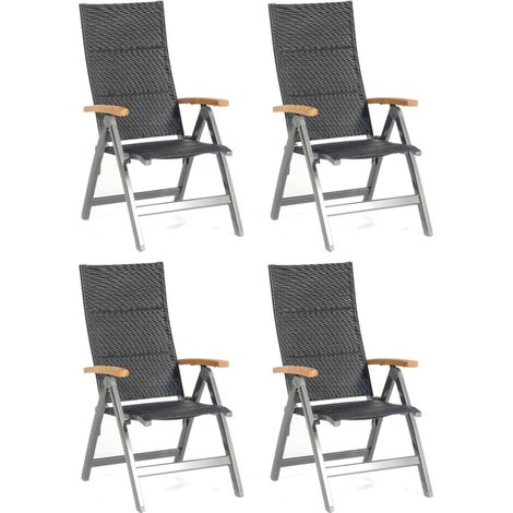Sonnenpartner 4er-Set Klappsessel Sierra Aluminium mit Textilen anthrazit Klapp-Sessel Klappstuhl (1/5)