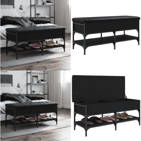 Schuhbank Schwarz 102x42x45 cm Holzwerkstoff - Schuhbank - Garderobe - Eingangsbereich Möbel - Flurbank - Aufbewahrungsbox - Home & Living (1/5)