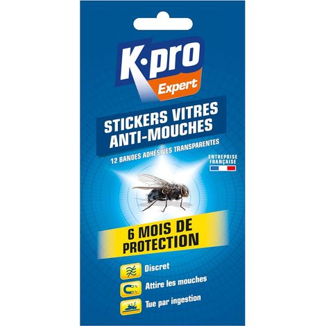 Stickers anti-mouches bandes transparentes lot de 12 (1/5)