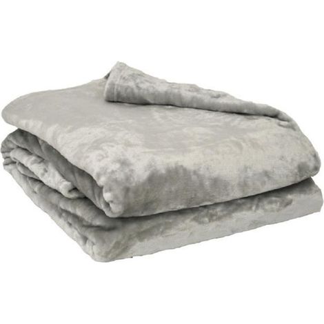 Couverture microflanelle 220x240 cm perle