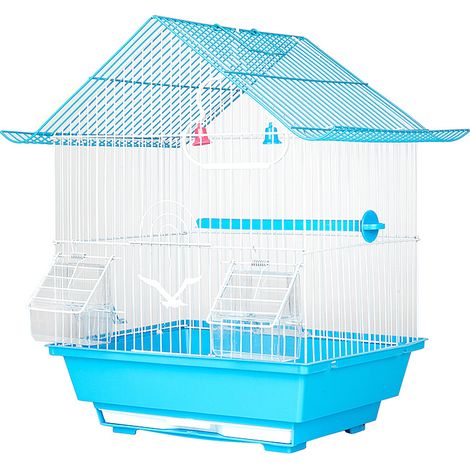 Cage à oiseaux Nichoir Perruches Canaris avec Mangeoire Perchoirs Sauteurs pour se Reposer 30 x 23 x 39 cm (1/5)