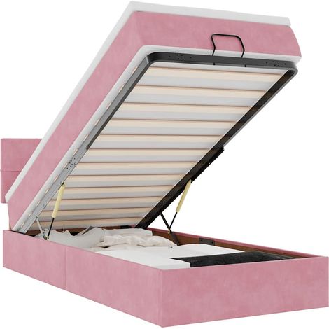 Maison Exclusive - Pouf Letto con Materasso e LED Rosa 80x200cm in Velluto