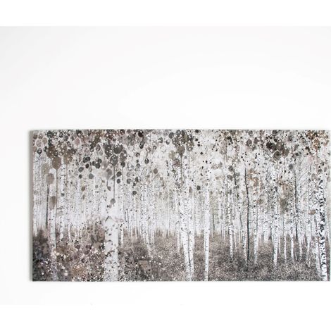 Art for the Home - Wald in Aquarell - Leinwandbild - 120x60 cm (1/4)