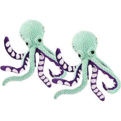Lot de 2 peluches premium pour animaux de compagnie, peluches pieuvre couineuses pour chiens (1/5)