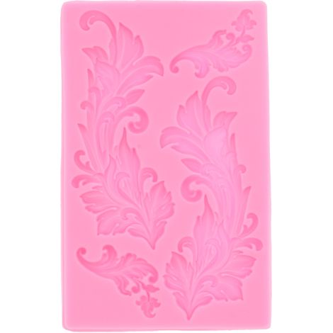 Moule en silicone en relief motif feuille d'arbre pour gâteau au chocolat, rose, usage domestique et pâtisserie (1/5)
