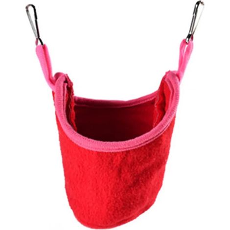 Nid hamac suspendu chaud pour hamster et petits animaux, fixation par crochet, couleur rouge, pour lapins et rongeurs domestiques (1/5)
