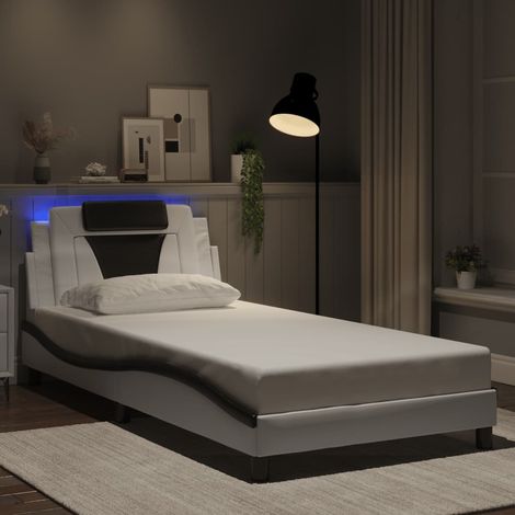 Estructura de cama Viana con LED sin colchón blanco negro 100x200 cm vidaXL (1/5)