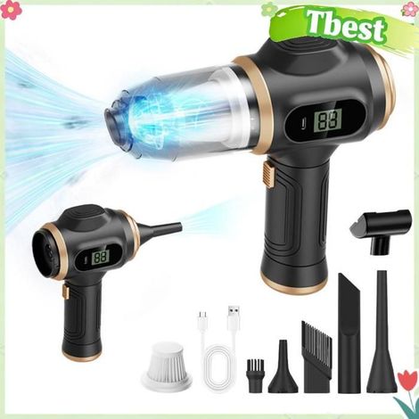 Aspirateur à main de voiture, Portable sans fil avec aspiration puissante et plusieurs buses pour voiture, maison, bureau, Camping (1/4)