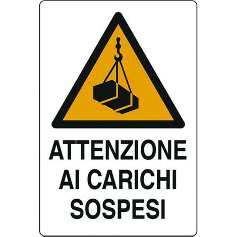 Cartello attenzione carichi sospesi - cm.50x70h. - 10 pz
