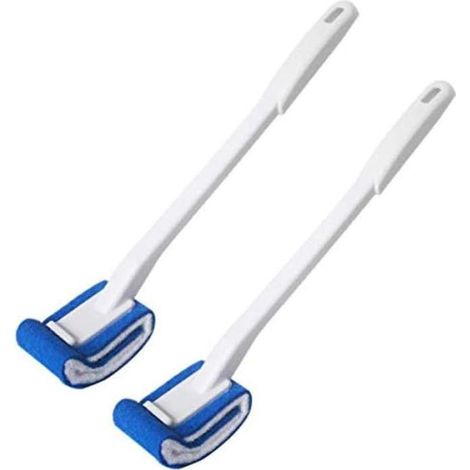 Lot de 2 brosses de WC sans angle mort, poils souples, design innovant pour nettoyage facile (1/5)