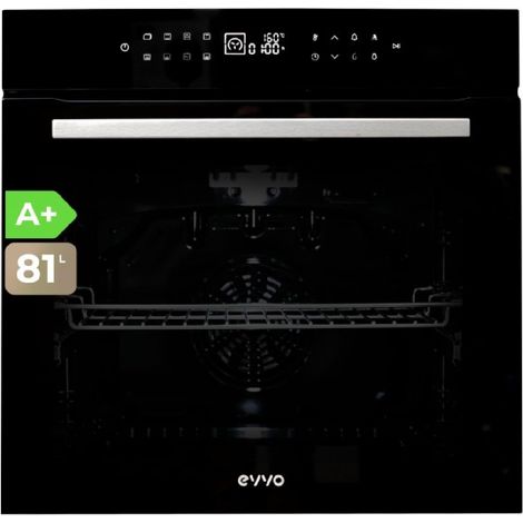 EVVO Horno Eléctrico Empotrable - Eficiencia A+, 81 L de Capacidad, Función Airfryer, 14 Programas, Temporizador, Display Digita (1/3)