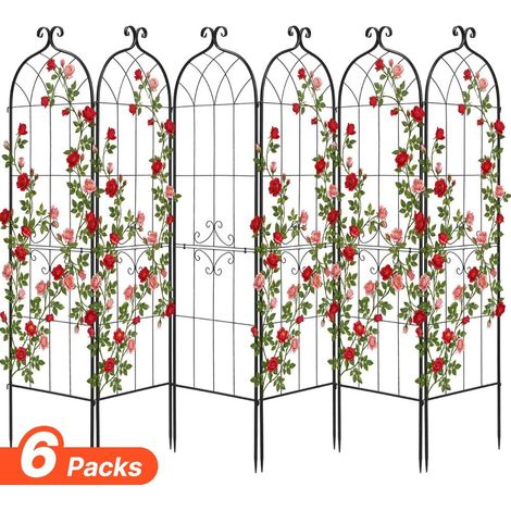 Guider la Croissance Verticale Treillis Plante Grimpante Acier Noir Panneau Modulable Verrouillable Jardin (1/5)