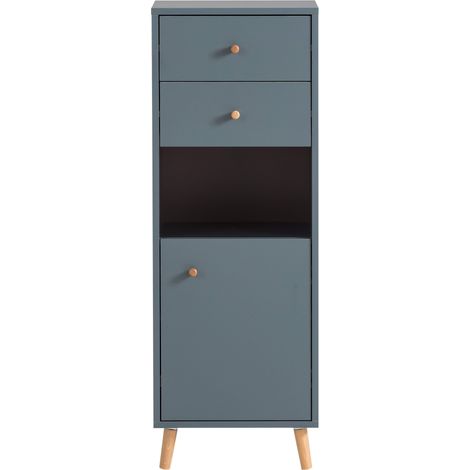 Bad Highboard BELFORT-80 in blau, B/H/T ca. 40,3/113,4/33,1 cm (1/3)