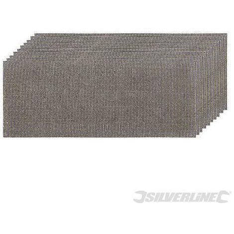 Fogli a rete abrasivi fissaggio a strappo 115 x 230 mm per platorelli riutilizzabili silverline-Grana 80