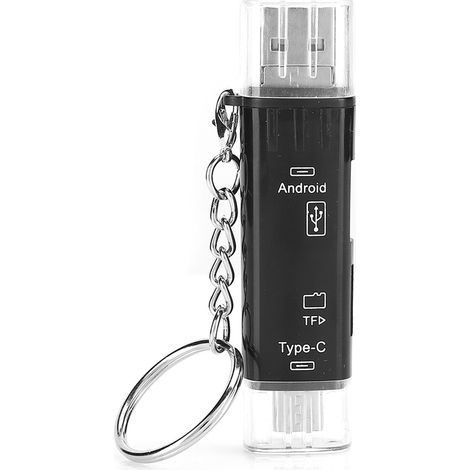 Lecteur de cartes mémoire 5 en 1 USB-C OTG avec adaptateur micro SD (Noir) (1/5)