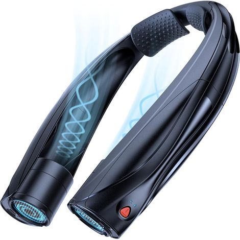 Ventilatore da collo portatile, ideale per esterni e ufficio, con 6 velocità regolabili, batteria da 6000 mAh, funzionamento a mani libere in viaggio e raffreddamento a 360°. (1/5)