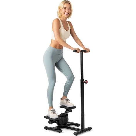 Stepper Twist per il fitness 58 x 48 x 97,5-117,5 cm manubrio antiscivolo regolabile design moderno in metallo nero 200013622