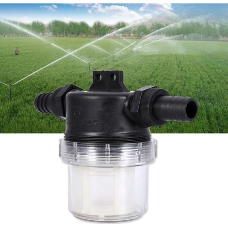 Filtre transparent en ligne, crépine de pompe à eau pour irrigation, débit élevé, tamis à mailles en filet (1/4)