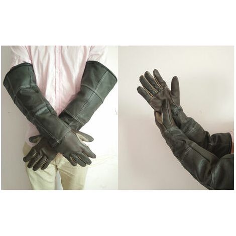 Gants de jardinage en cuir de vache – Résistants aux morsures et rayures – Doublure coton pour confort – Protection lors de la manipulation d'animaux – Groupm (1/5)