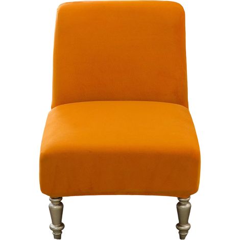 Housse de chaise sans accoudoirs Nvzi, extensible, amovible et antidérapante, idéale pour les fauteuils d'appoint sans accoudoirs, pour le salon et la salle à manger (Orange) (1/5)