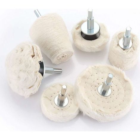 ALLIANDIS6pcs i Tampon de polissa Roue de Polissage Kit Polissage Roue Conique/cylindrique//Mushroom/T-Shaped Wheel Grinding Head Avec 1/4 'poignée pour métal Aluminium, acier inoxydabl