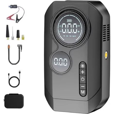 Démarreur de voiture et compresseur d'air 2 en 1 - 600 A en crête, 120 PSI, 19 L/min (1/5)