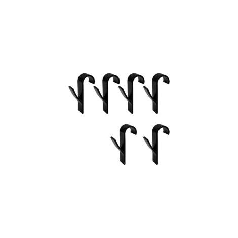 Crochets pour radiateur, porte-serviettes de salle de bain, 6 crochets de baignoire (noirs), 9,6 cm - Crezuo (1/4)
