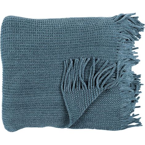 THE HOME DECO FACTORY Couverture en chenille de polyester à franges 120 x 150 cm (1/5)