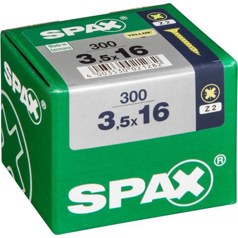 Set di 300 viti in acciaio a testa svasata pozidriv SPAX, Diam.3,5 mm x L.16 mm SPAX (1/5)