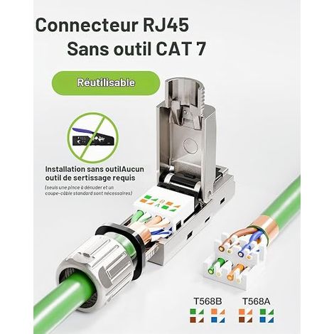 Blindé Connecteur RJ45 Sans Outil Cat7, 600 Mhz (1/4)