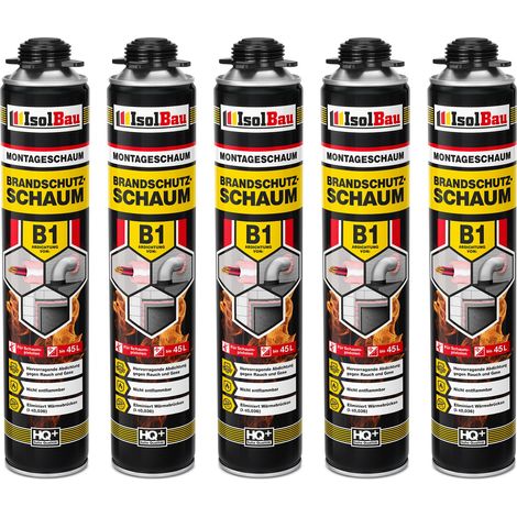 Espuma ignífuga IsolBau B1, 5 x 750 ml (1/5)