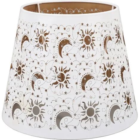 Abat-jour en fer forgé ajouré, motif soleil, lune et étoiles, pour ampoules E27 et E26 (1/3)