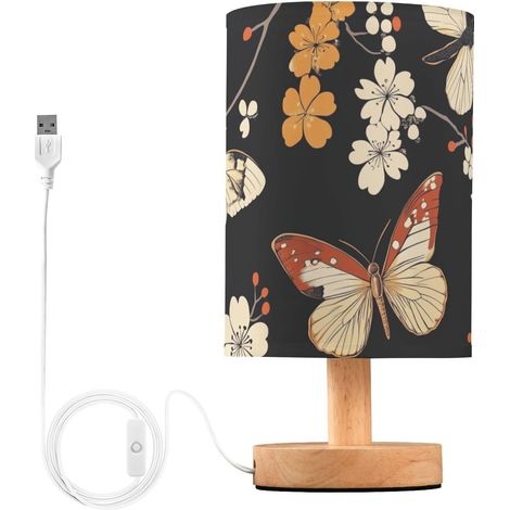 Mariposas Papillon Style Japonais Salon Lampe Table de Nuit (1/5)