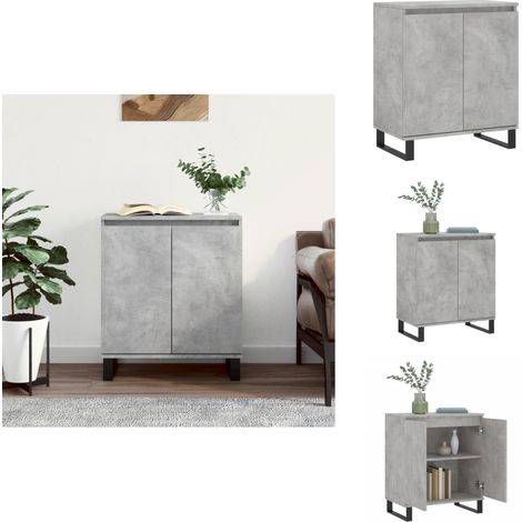 Buffet Gris béton 60x35x70 cm Bois d'ingénierie - Buffet Gris - Buffet Design - Meuble Rangement - Armoire Murale - Commode Moderne (1/5)