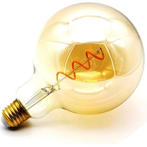 Bombilla Led con Filamento Espiral E27 4w 2000k Globo Dorado