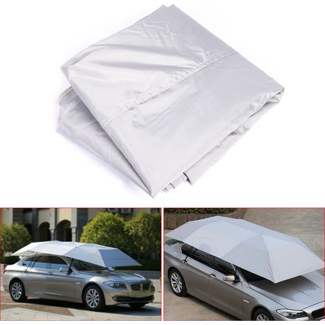 Parapluie de voiture pliable et portable en tissu Oxford, protection solaire extérieure anti-UV (argenté) (1/5)