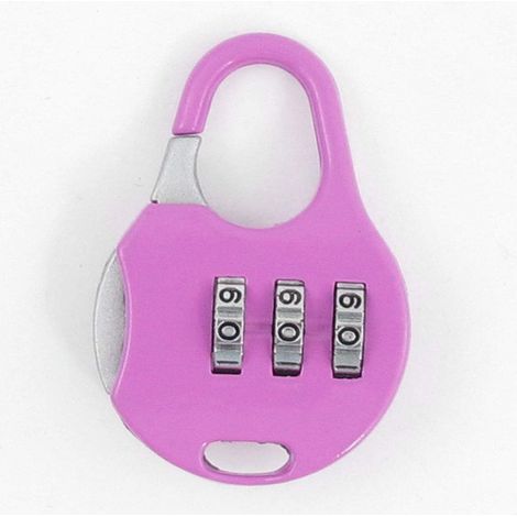 Forme de poche à main en métal violet clair Trois Ziffern Kombination Passwort Code Vorhängeschloss