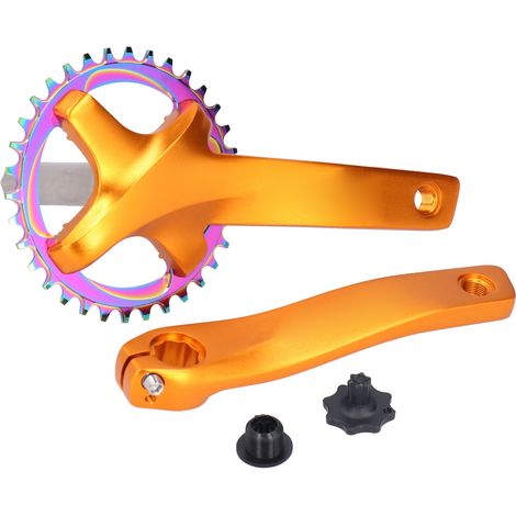 Singlespeed-Mountainbike-Kurbel 34T, links/rechts, ohne Tretlager, Gold