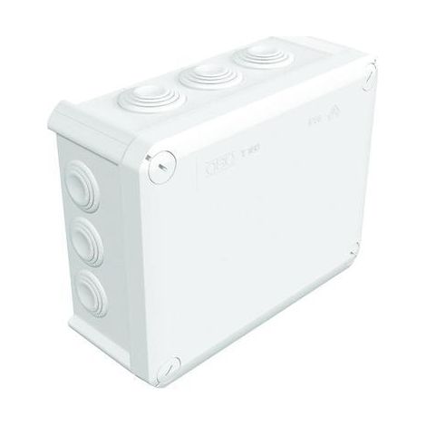OBO Bettermann Caja de derivación de cable con entradas 190x150x77 Polipropileno, reforzado con fibra de vidrio blanco puro RAL 9010, 2007541