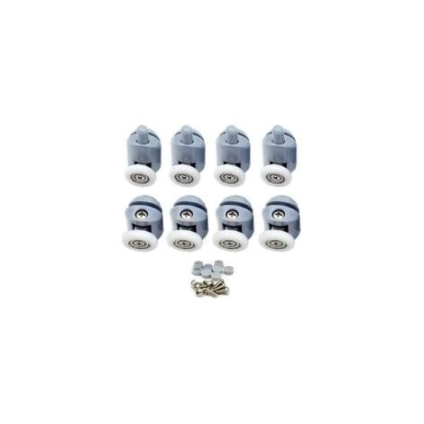 8-teiliges Rollenset für Schiebetüren in der Dusche, 23 mm Rollen, Duschkabinenrollen für Badezimmer, 4 obere und 4 untere Rollen (1/5)