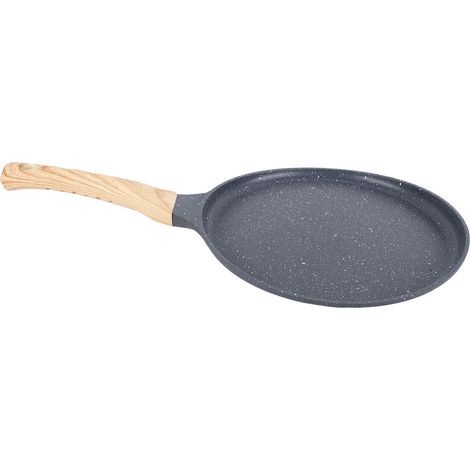 Poêle à crêpes antiadhésive résistante aux hautes températures, 28 cm, idéale pour les œufs, les steaks et autres préparations culinaires. (1/5)