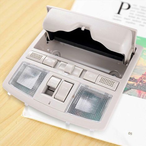 Pour modèles 2009-2013, 6 portes avec interrupteur de toit ouvrant, console de pavillon grise (1/5)