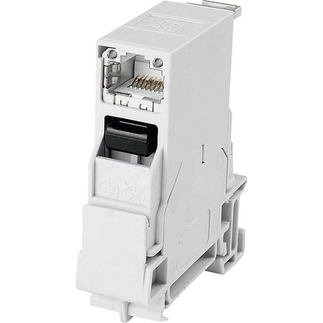 Distributeur profilé-support STX RJ45 Telegärtner 100007436 RJ45 embase femelle Pôle: 8P8C gris clair 1 pc(s) (1/4)