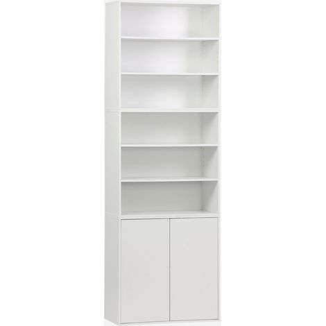 Estantería, biblioteca modular con 2 puertas y 5 estantes (1/5)
