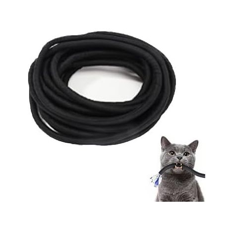 3 Mètres Cache-Câble Tressé, Protection Câble Électrique Anti-Mâchonnement pour Chats et Chiens, Gaine Flexible et Respirante, Organisation Câble avec 8 attaches (1/5)
