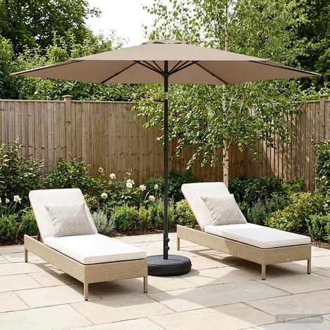 Paraguas de Jardín con Base 300 x 300 cm Poliéster Rectangular