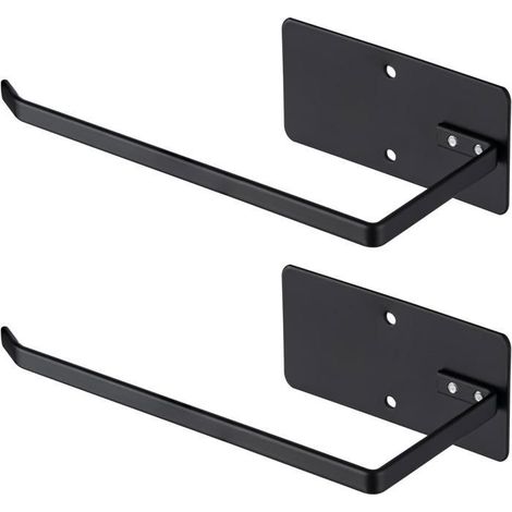 Lot de 2 porte-papier toilette en acier inoxydable – Auto-adhésif/montage mural pour salle de bain, cuisine, toilettes,r