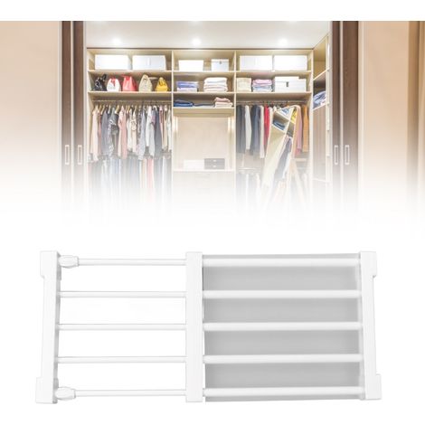Spannbares Kleidergestell mit Trennwand, DIY-Aufbewahrungsgestell für Kleiderschränke, stufenlos erweiterbar von 38 bis 55 cm, aus PP- und Stahlrohr, Tragkraft 20 kg (1/5)