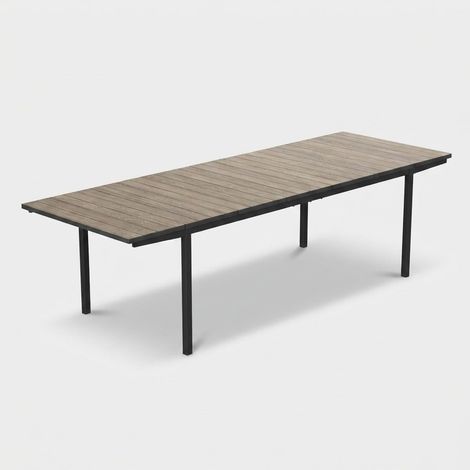 Keter 6015-ASHWOODTOTO Porto Nova Tavolo da Giardino Allungabile 194-272x94x75 cm per 10 Persone Resistente UV colore Grafite (1/2)